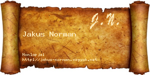 Jakus Norman névjegykártya